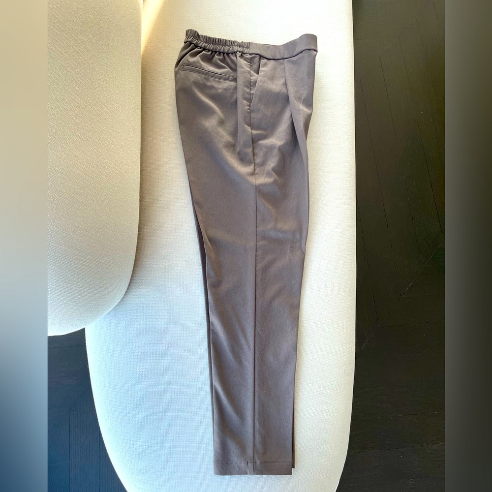Muji Brown Elastic Waist Tapered Pants